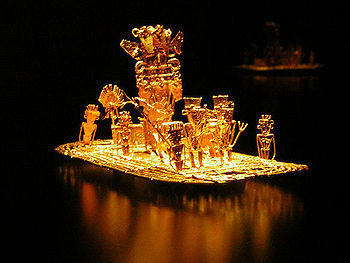 File:350px-Muisca raft Legend of El Dorado Offerings of gold.jpg