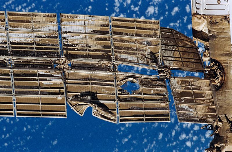 File:Damaged Spektr solar array.jpg
