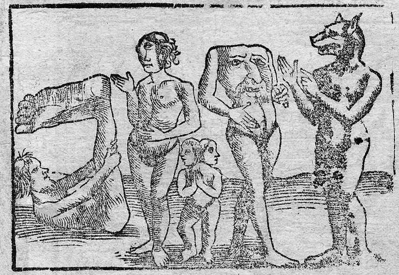 File:Sebastian Münster, Illustrations of monstrous humans from Cosmographia (1544).png