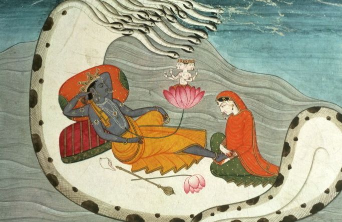 File:Vishnu and Lakshmi on Shesha Naga, ca 1870.jpg