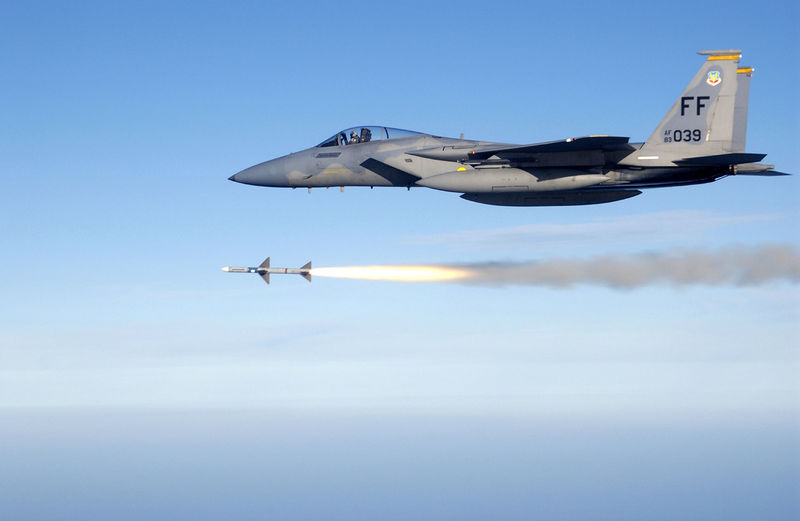 File:USAF F-15C fires AIM-7 Sparrow.jpg
