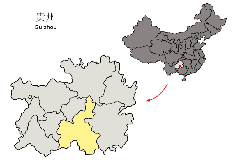 File:Location of Qiannan Prefecture within Guizhou (China).png