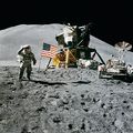 Apollo 15 flag, rover, LM, Irwin.jpg